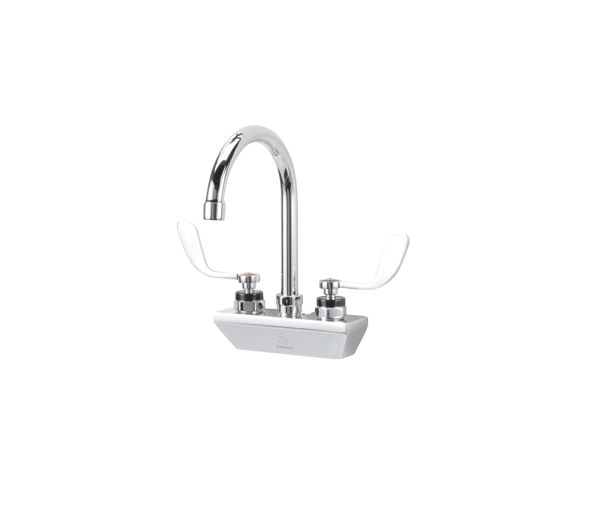 Encore® 4" OC Wall Mount Faucet with 6" Swivel Gooseneck Spout and 4" Wrist Blade Handles