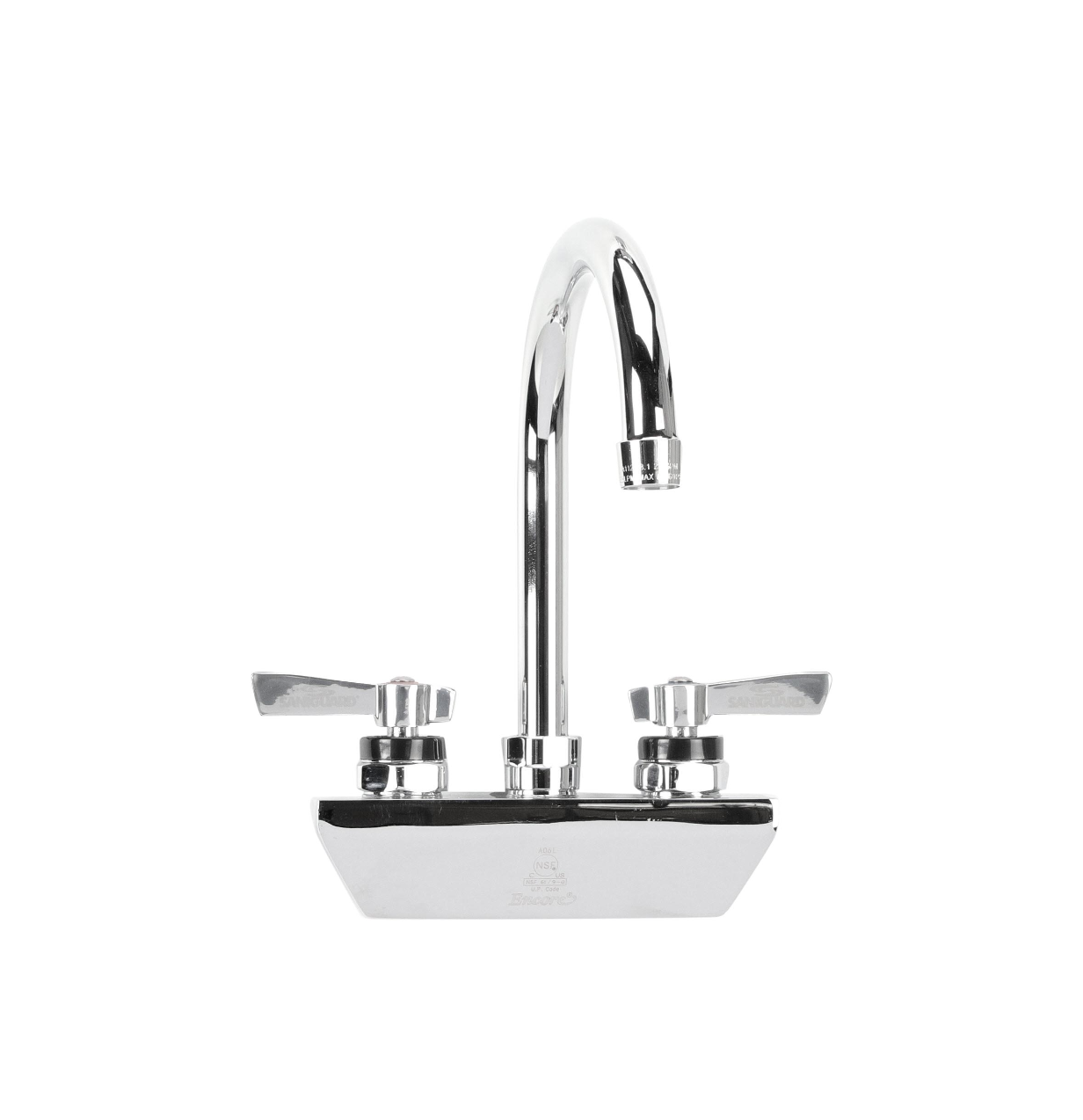 Encore® 4" OC Wall Mount Faucet with 6" Swivel Gooseneck Spout and Lever Handles