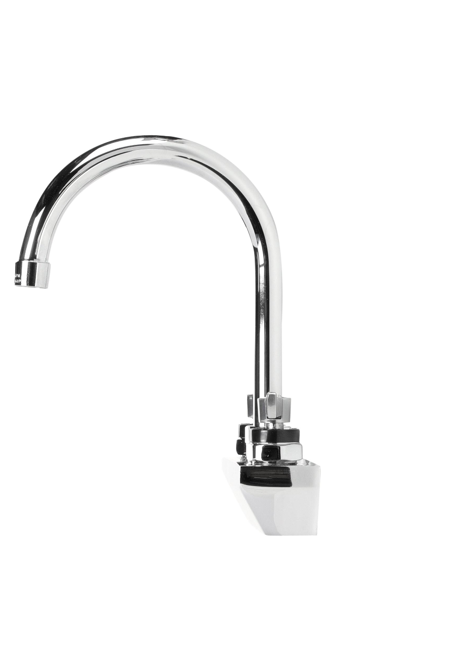 Encore® 4" OC Wall Mount Faucet with 6" Swivel Gooseneck Spout and Lever Handles