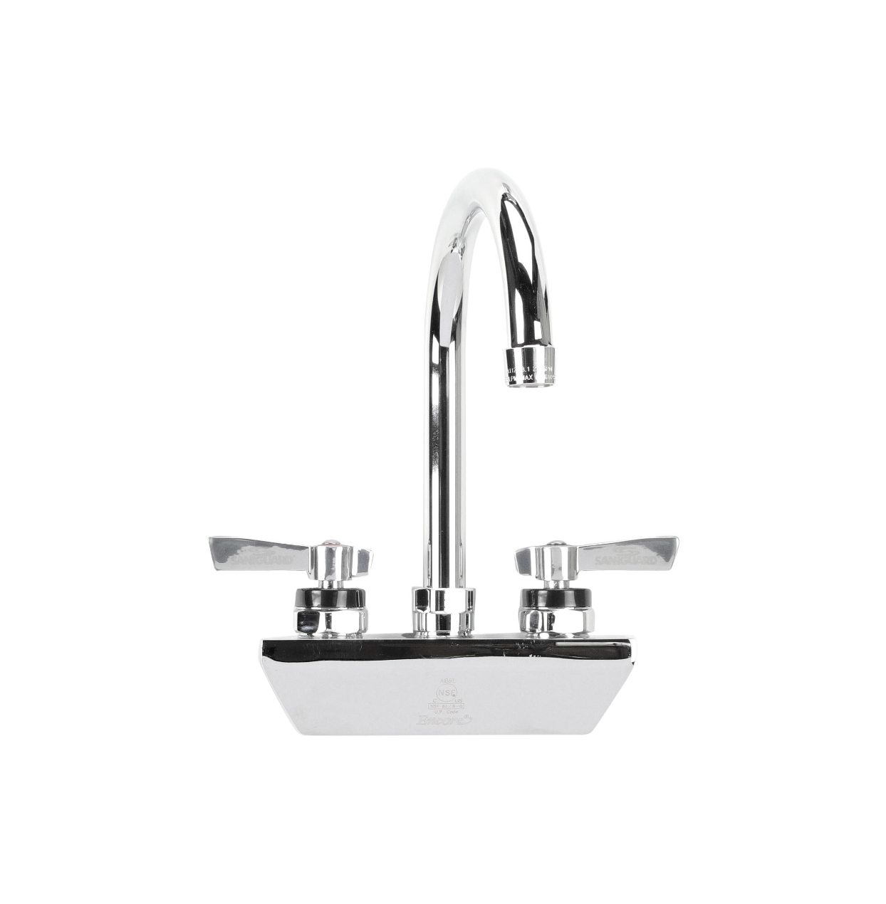 Encore® 4" OC Wall Mount Faucet with 6" Swivel Gooseneck Spout and Lever Handles