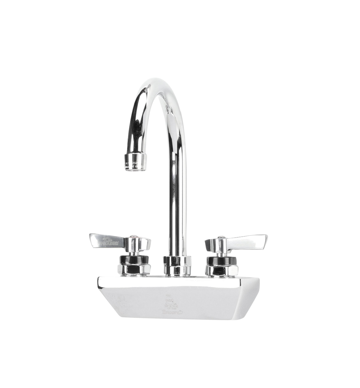 Encore® 4" OC Wall Mount Faucet with 6" Swivel Gooseneck Spout and Lever Handles