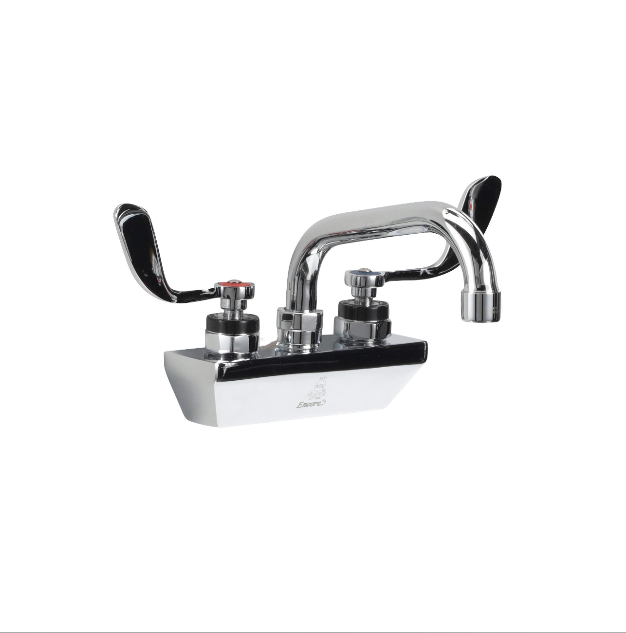 Encore® 4" OC Wall Mount Faucet with 6" Swivel Spout and 4" Wrist Blade Handles
