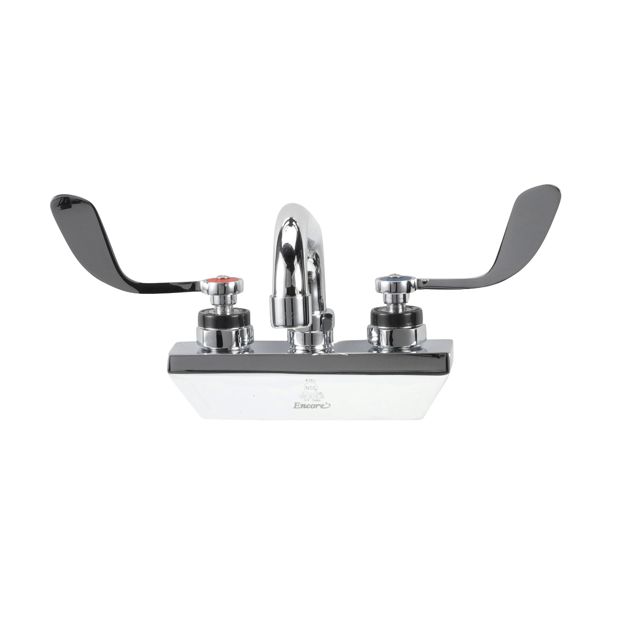 Encore® 4" OC Wall Mount Faucet with 6" Swivel Spout and 4" Wrist Blade Handles