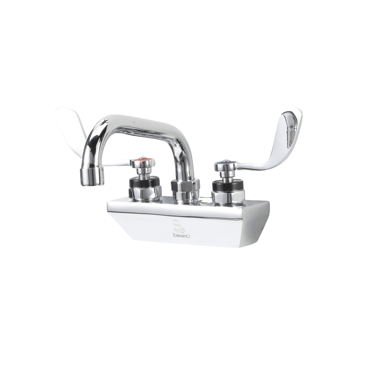 Encore® 4" OC Wall Mount Faucet with 6" Swivel Spout and 4" Wrist Blade Handles