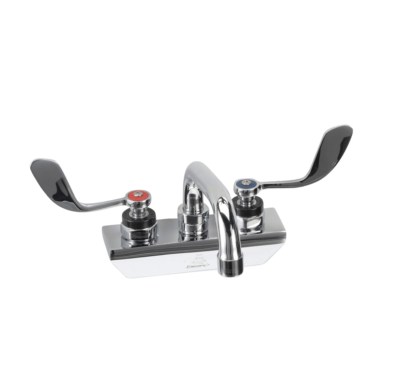 Encore® 4" OC Wall Mount Faucet with 6" Swivel Spout and 4" Wrist Blade Handles