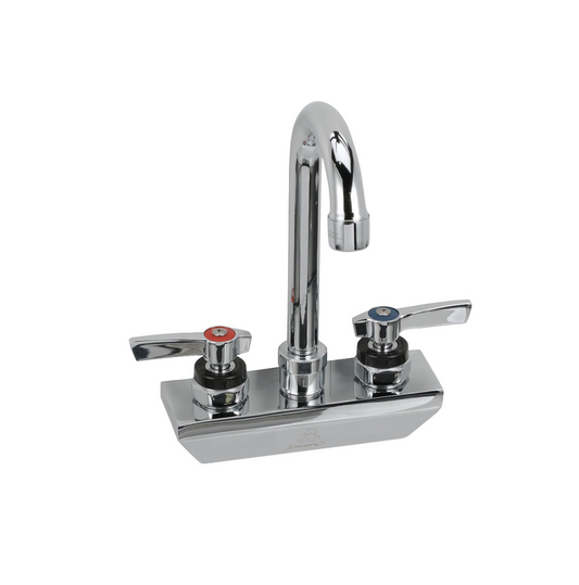 Encore 4" OC Wall Mount Faucet Ceramic Valves with 3-1/2" Rigid Gooseneck Spout