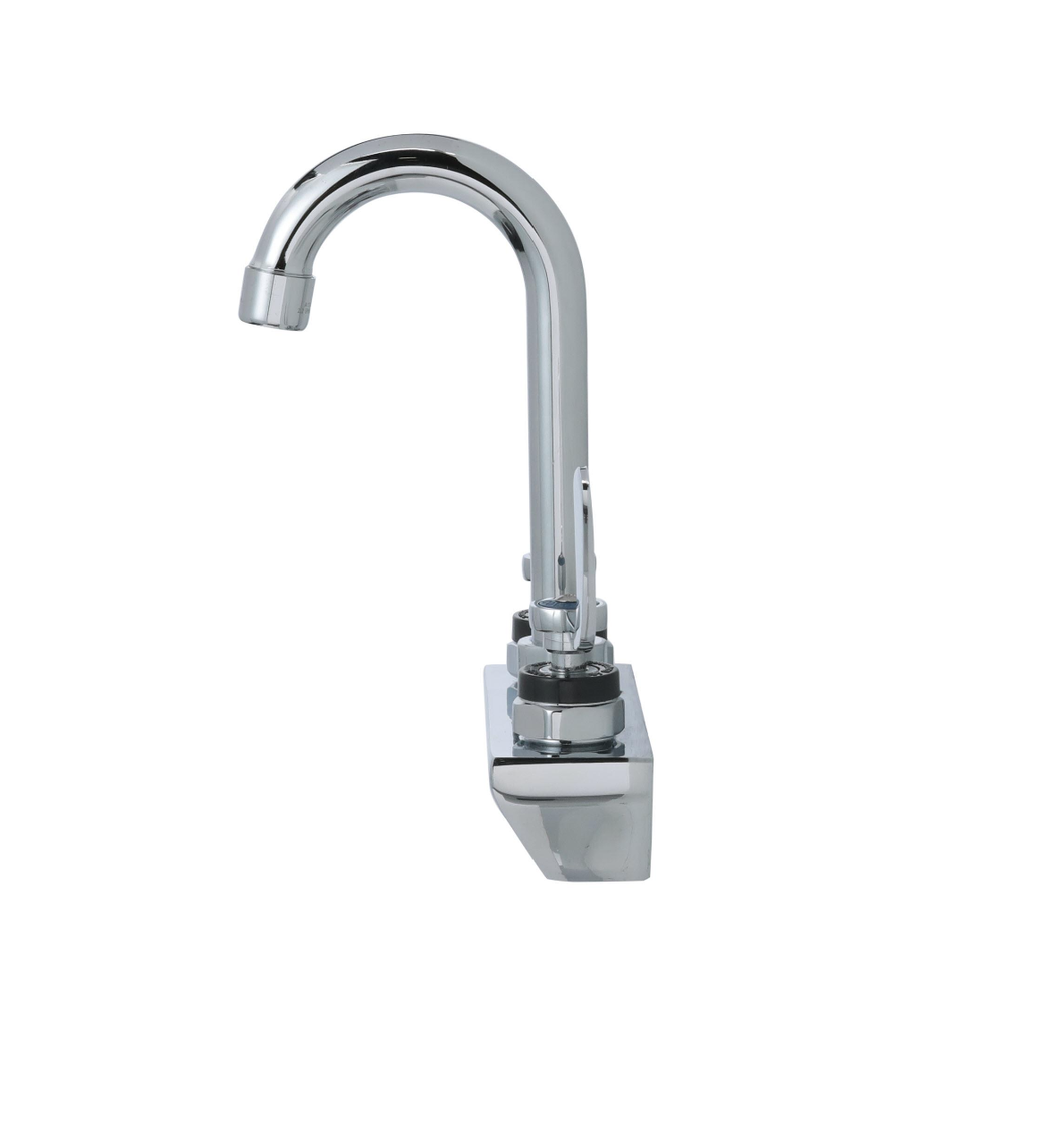 Encore 4" OC Wall Mount Faucet Ceramic Valves with 3-1/2" Swivel Gooseneck Spout and 4" Wrist Blade Handles
