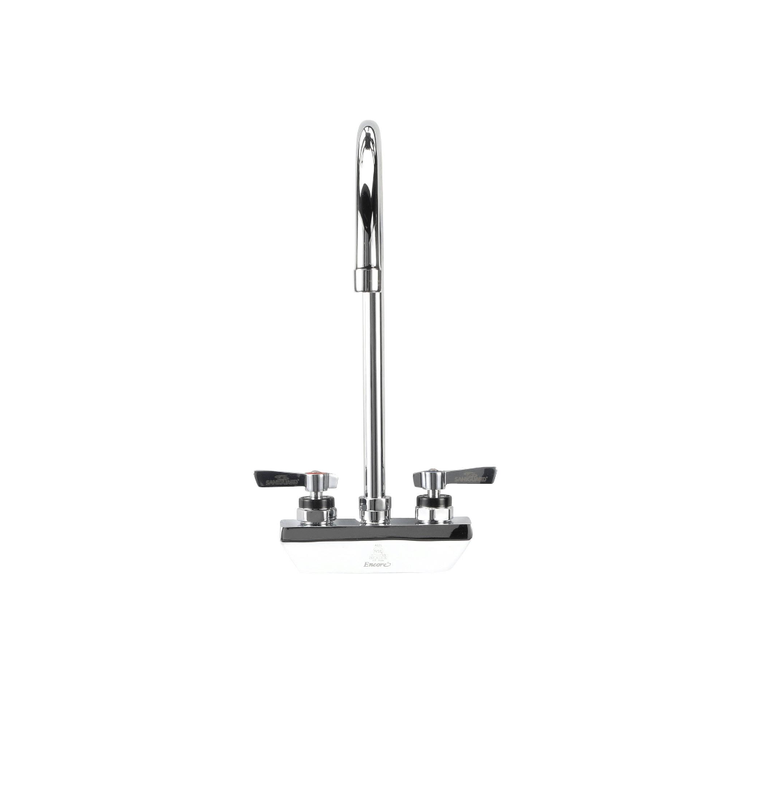 Encore 4" OC Wall Mount Faucet Ceramic Valves with 8-1/2" Swivel Gooseneck Spout