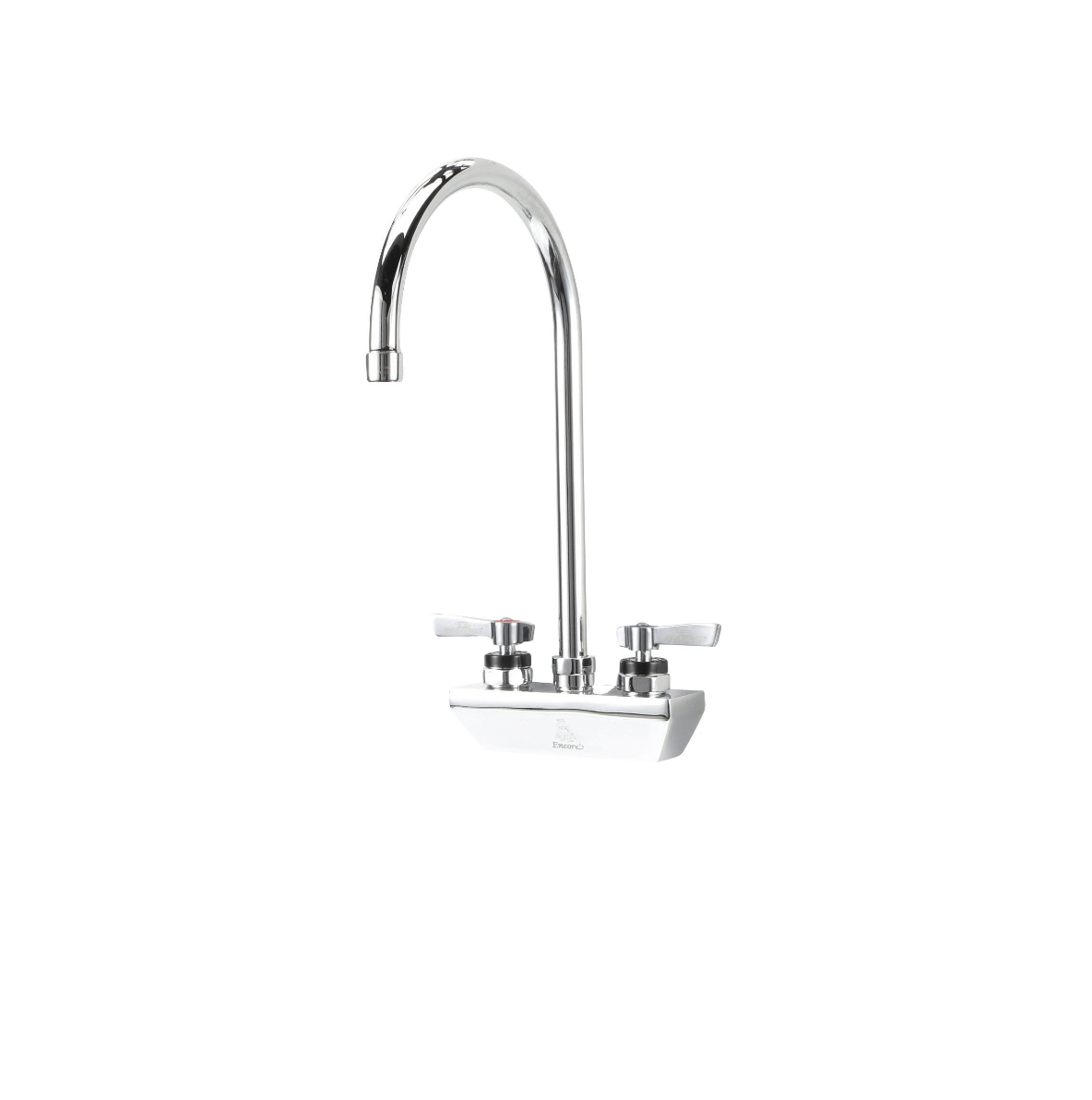 Encore 4" OC Wall Mount Faucet Ceramic Valves with 8-1/2" Swivel Gooseneck Spout