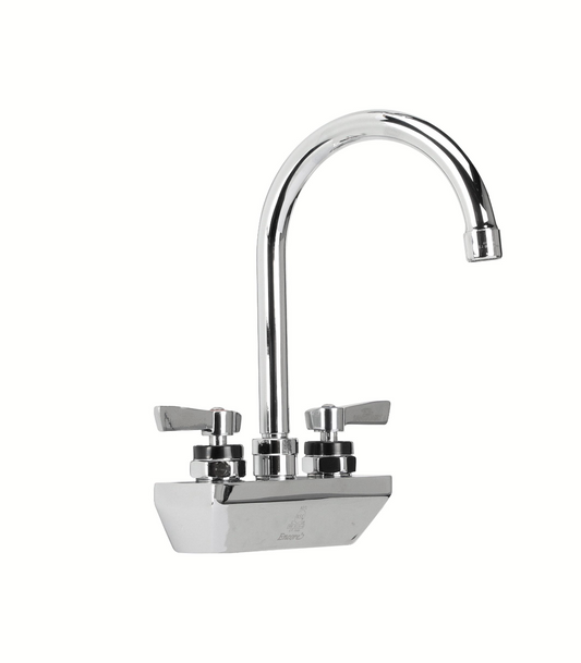 Encore 4" OC Wall Mount Faucet Ceramic Valves with 6" Rigid Gooseneck Spout