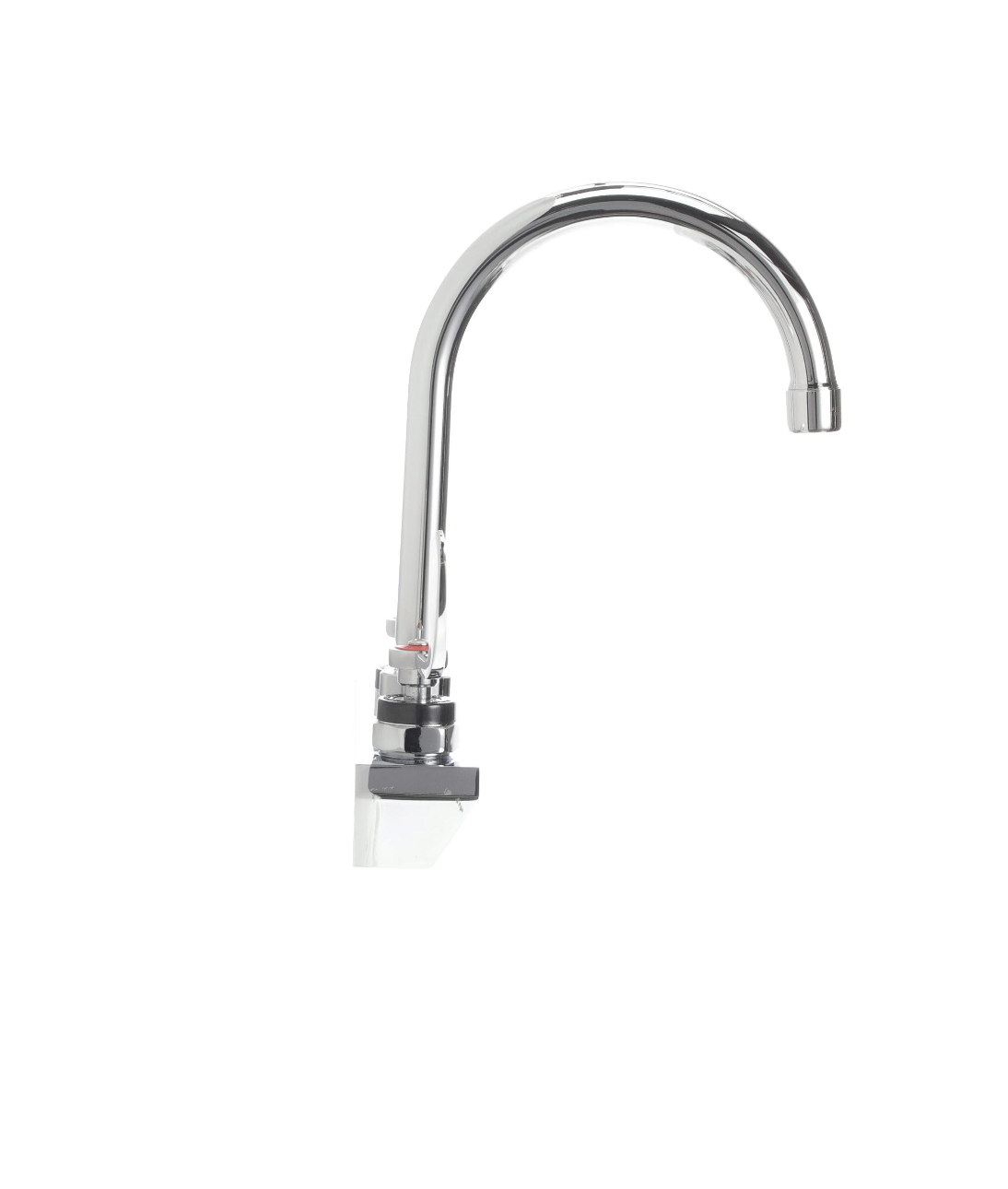 Encore 4" OC Wall Mount Faucet Ceramic Valves with 6" Rigid Gooseneck Spout and 4" Wrist Blade Handles