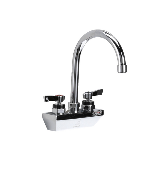 Encore 4" OC Wall Mount Faucet Ceramic Valves with 6" Swivel Gooseneck Spout