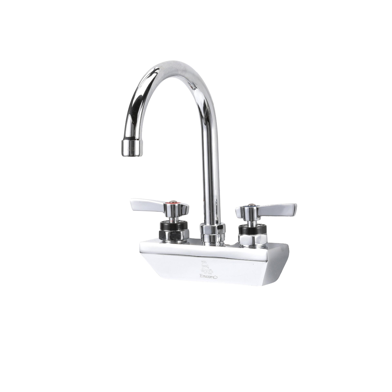 Encore 4" OC Wall Mount Faucet Ceramic Valves with 6" Swivel Gooseneck Spout