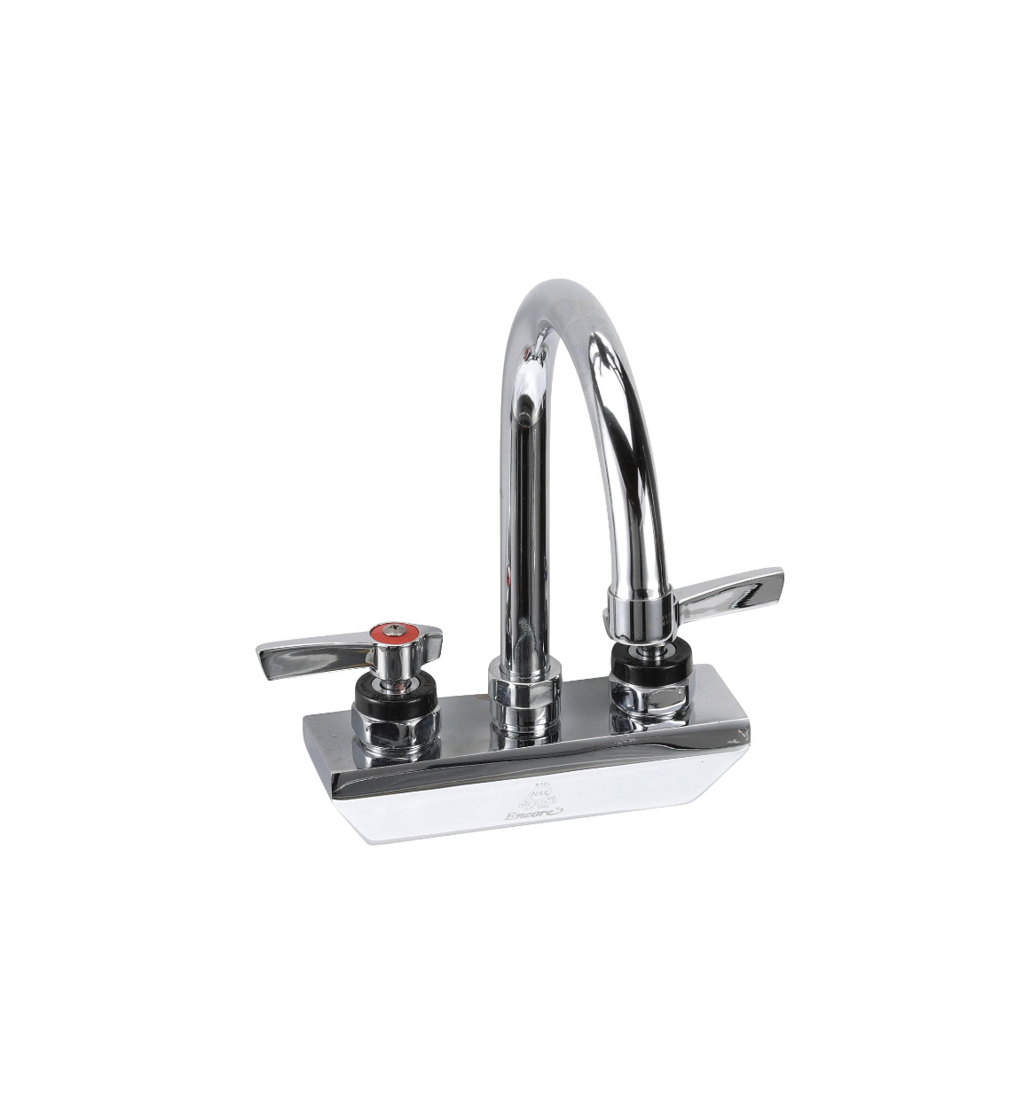 Encore 4" OC Wall Mount Faucet Ceramic Valves with 6" Swivel Gooseneck Spout