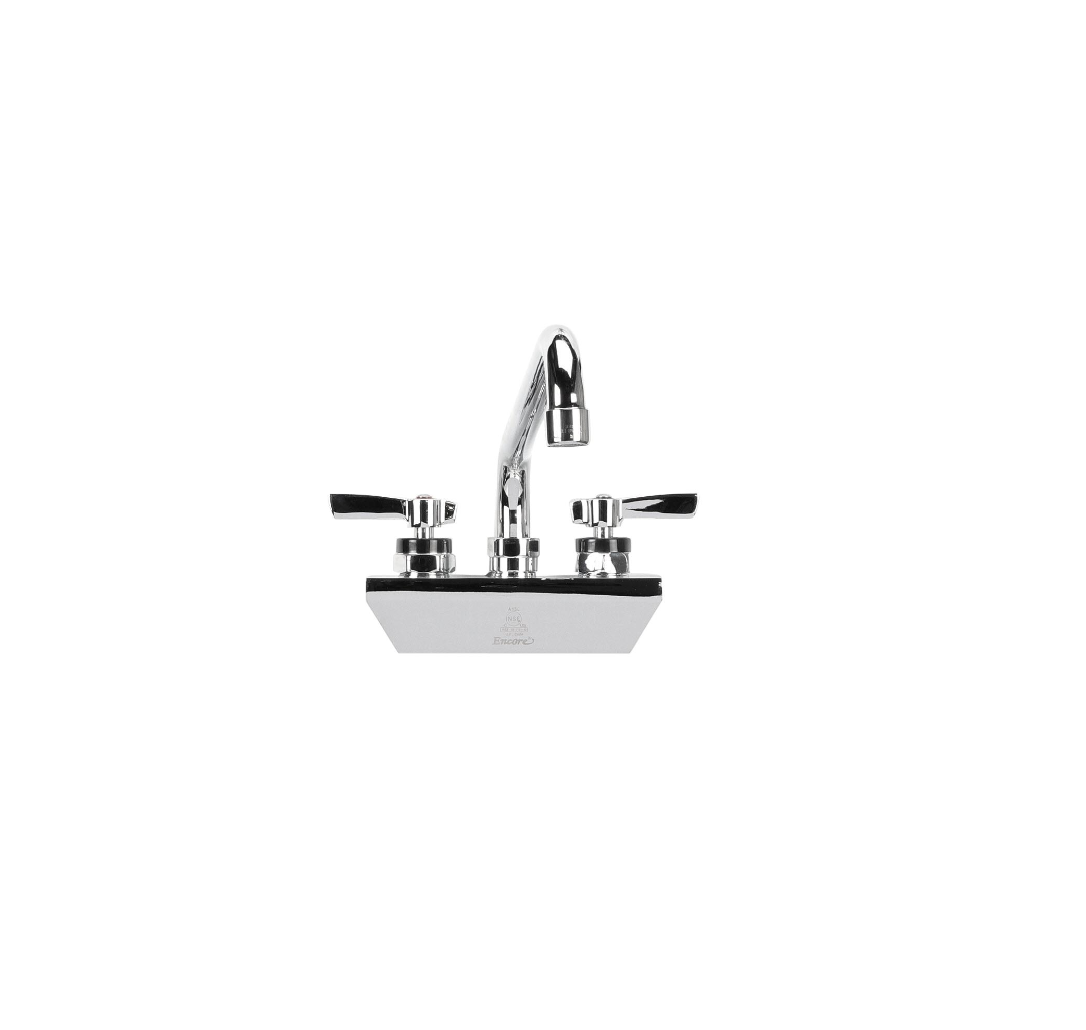Encore 4" OC Wall Mount Faucet Ceramic Valves with 12" Swivel Spout