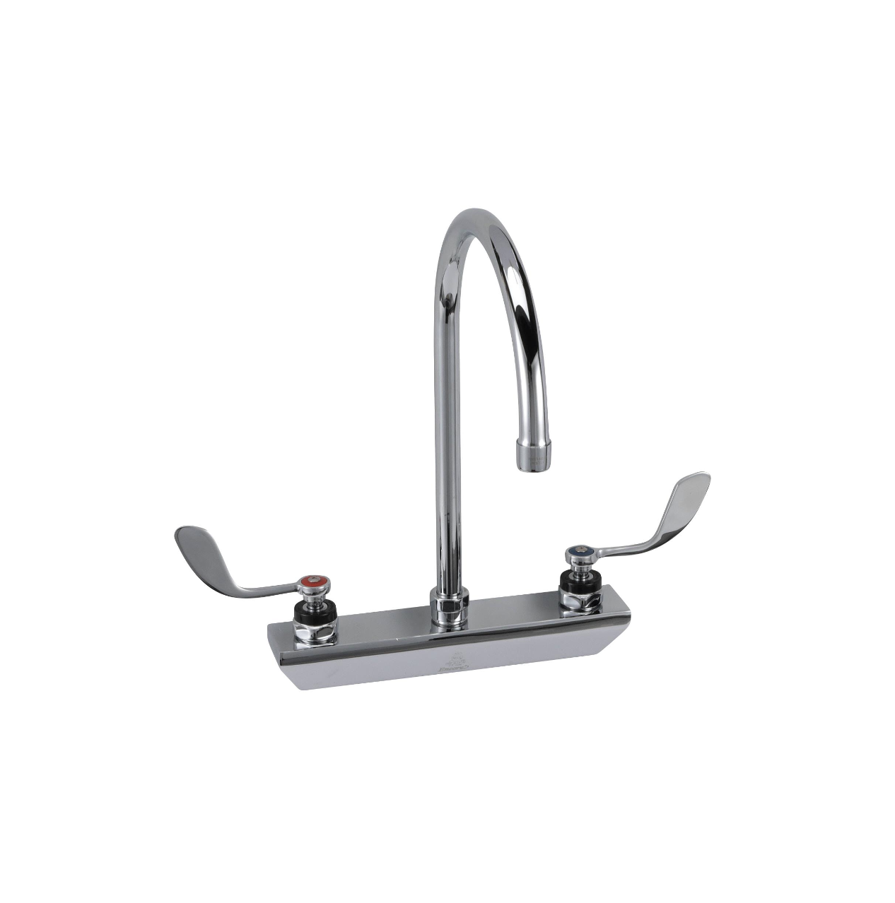 Encore 8" OC Wall Mount Faucet Ceramic Valves with 8-1/2" Swivel Gooseneck Spout with 4" Wrist Blade Handles