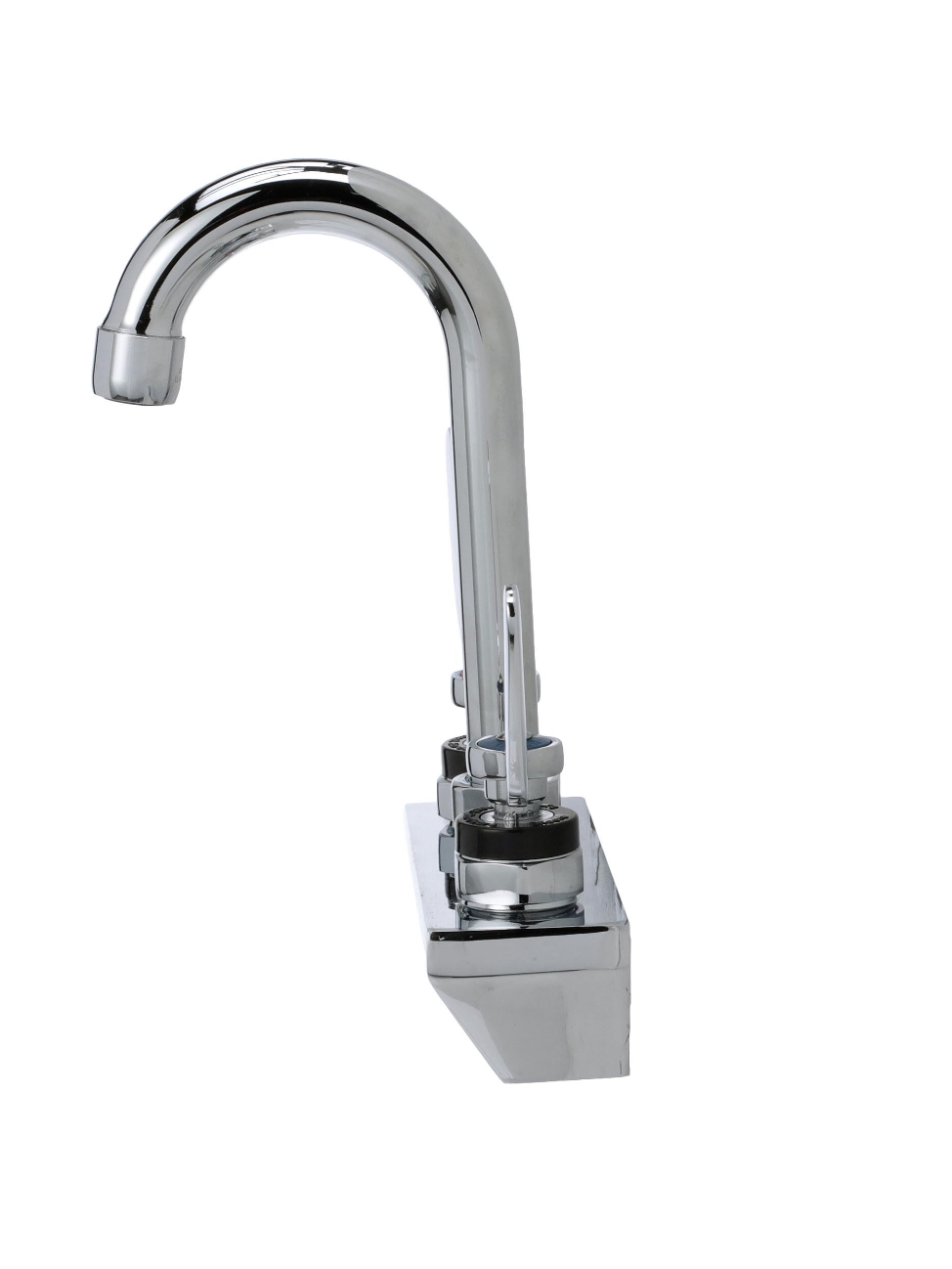 Encore® 4" OC Wall Mount Faucet with 3-1/2" Swivel Gooseneck Spout, 4" Wrist Blade Handles