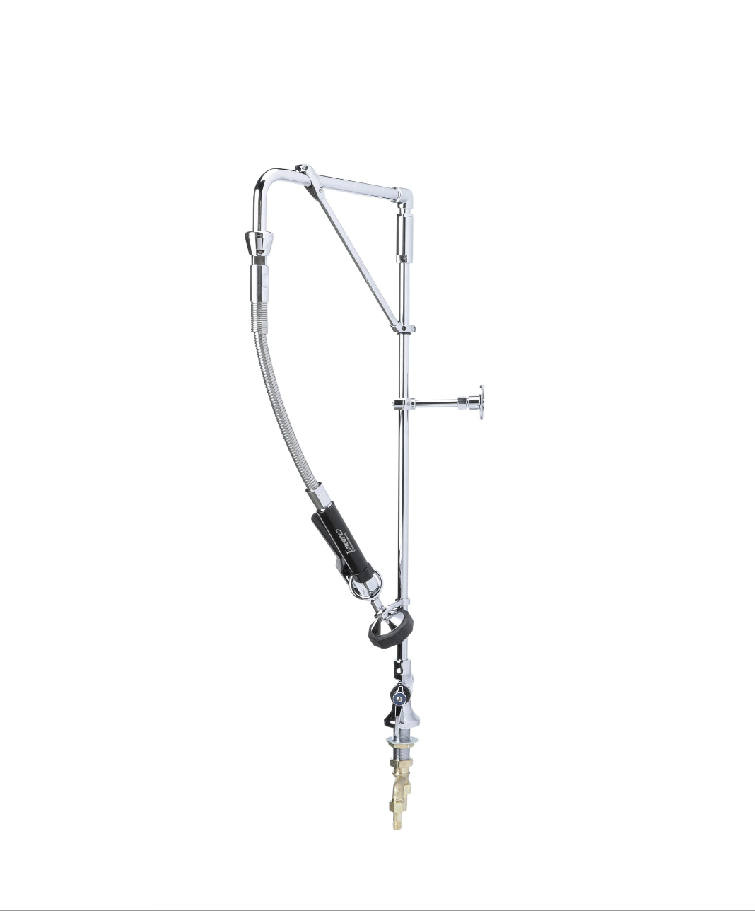 Encore Single Hole Deck Mount Swivel Arm Pre Rinse Assembly with Riser Support and 12" Swing Arm