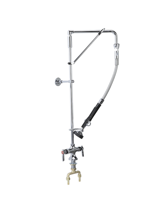 Encore Single Hole Deck Mount Swivel Arm Pre Rinse Assembly with Riser Support and 12" Swing Arm