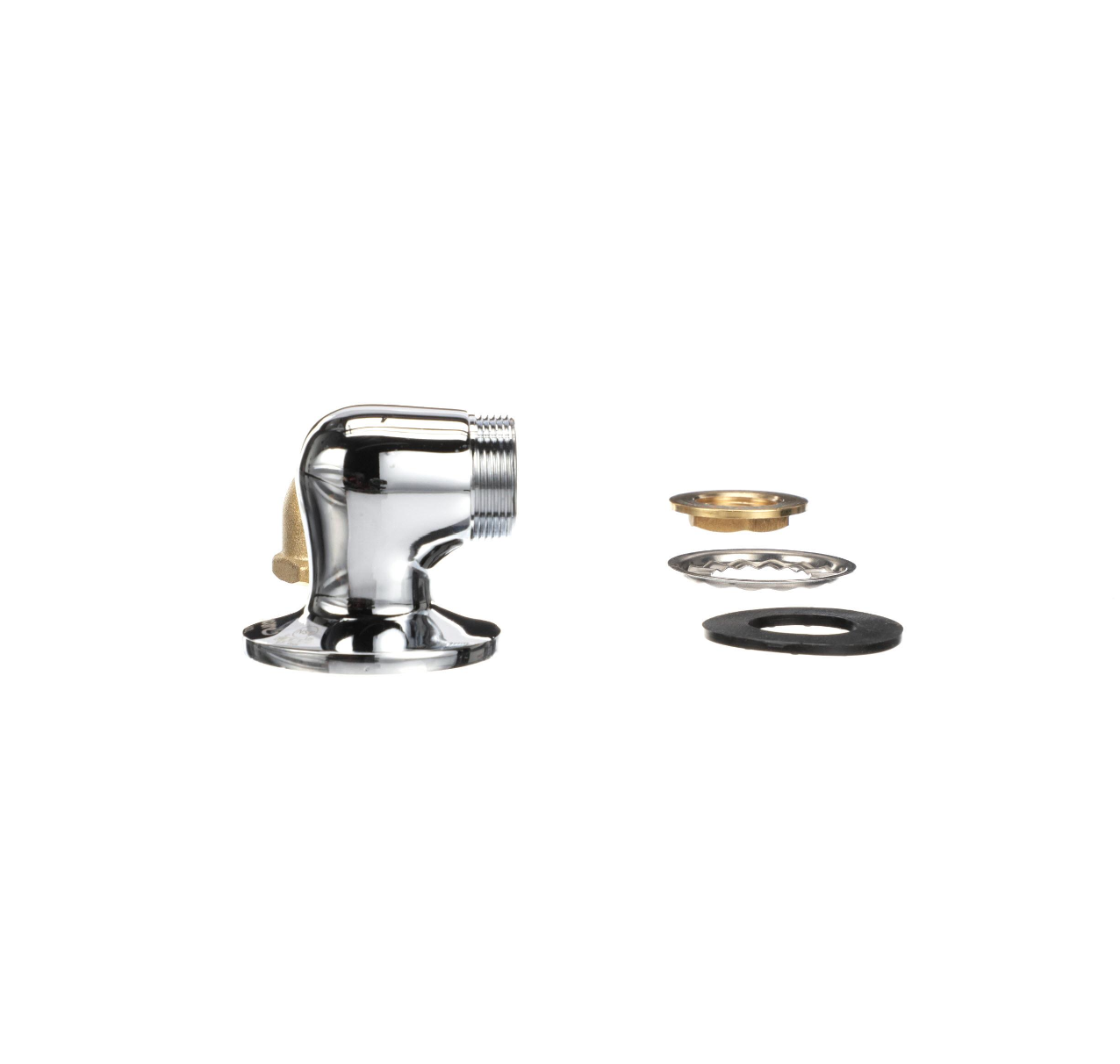 Encore Chrome Plated Brass Wall Mount Spout Base for Swivel Spout