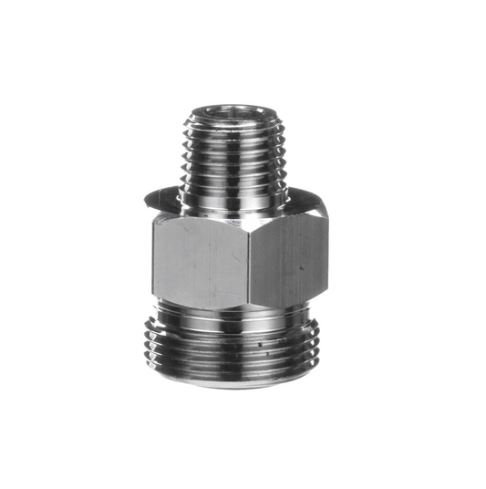 Brass Chrome Plated Pre-Rinse Hose Adapter Converts Encore Hose to Fit Fisher Pre-Rinse
