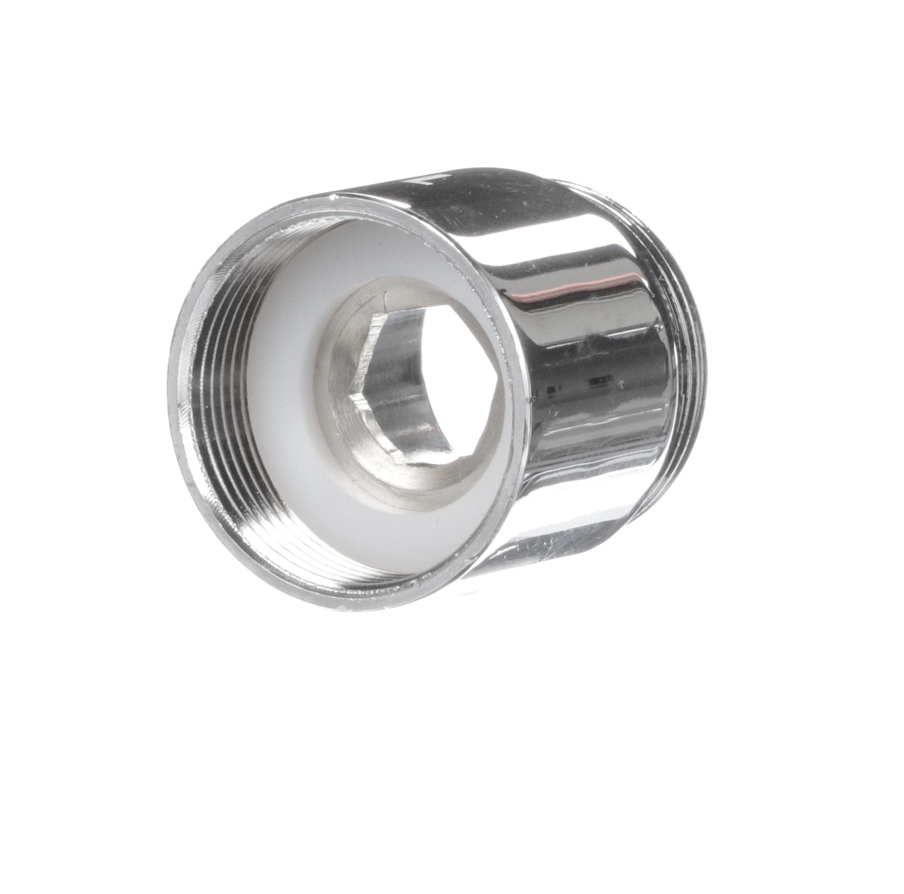 Chrome Plated Brass Spout Adapter Converts Encore Swivel Spout to Fit T & S Faucet