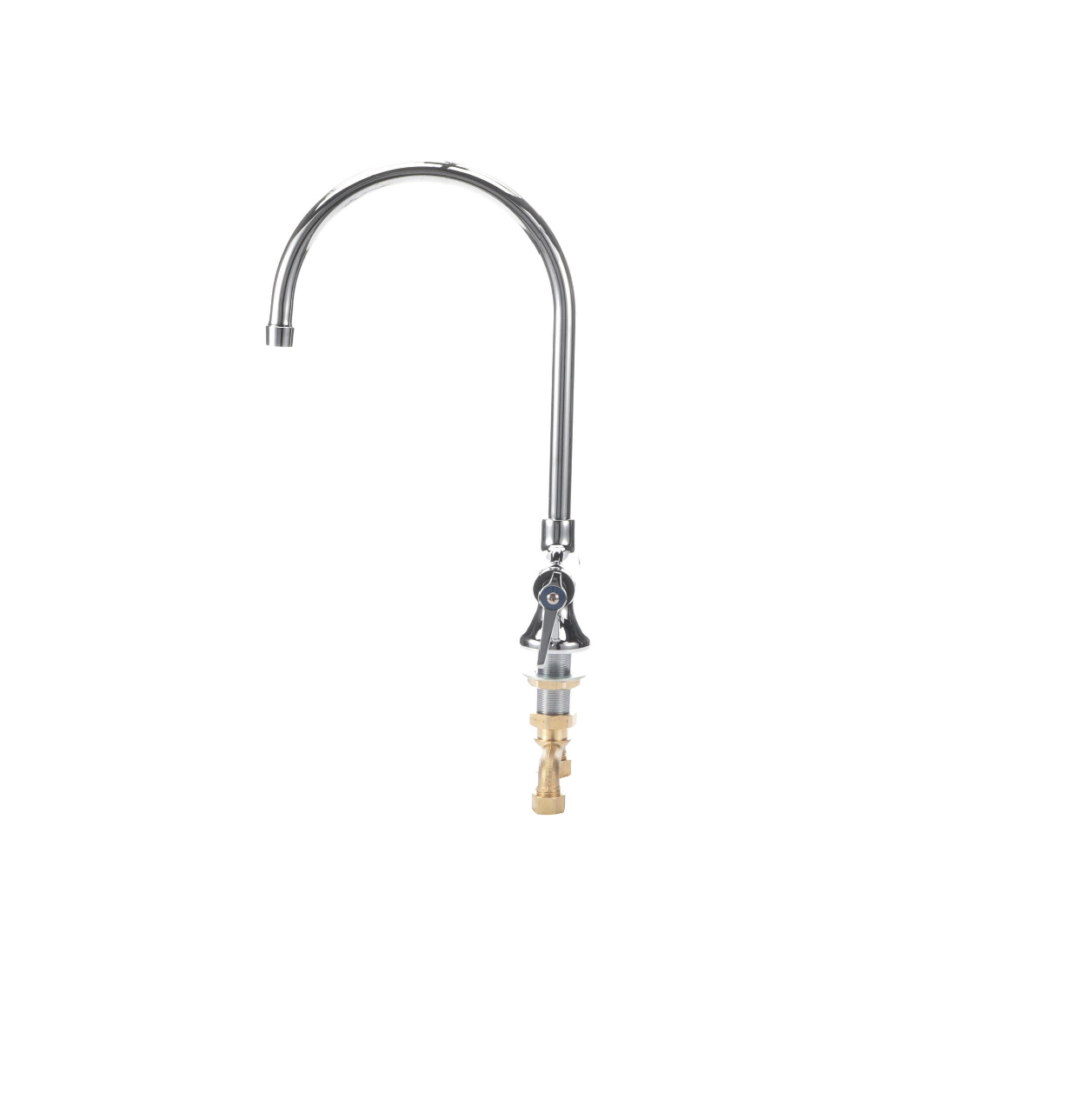 Encore® Brass Chrome Plated Double Pantry Faucet with 8" Rigid Gooseneck Spout