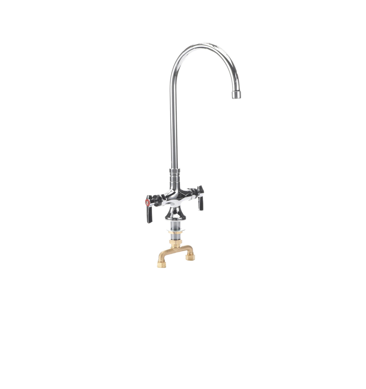 Encore® Brass Chrome Plated Double Pantry Faucet with 8" Swivel Gooseneck Spout with 1.5GPM Laminar Aerator