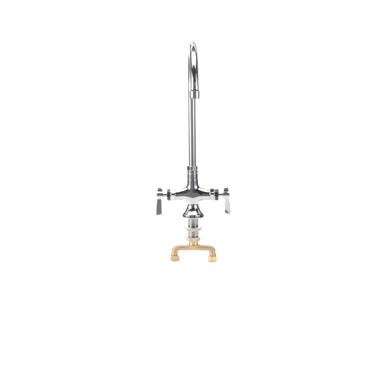 Encore® Brass Chrome Plated Double Pantry Faucet with 8" Swivel Gooseneck Spout with 1.5GPM Laminar Aerator