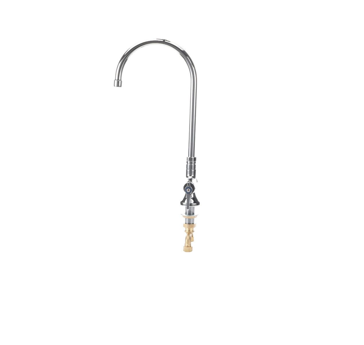 Encore® Brass Chrome Plated Double Pantry Faucet with 8" Swivel Gooseneck Spout with 1.5GPM Laminar Aerator