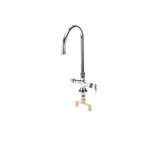Encore® Brass Chrome Plated Double Pantry Faucet with 8" Swivel Gooseneck Spout with 1.5GPM Laminar Aerator