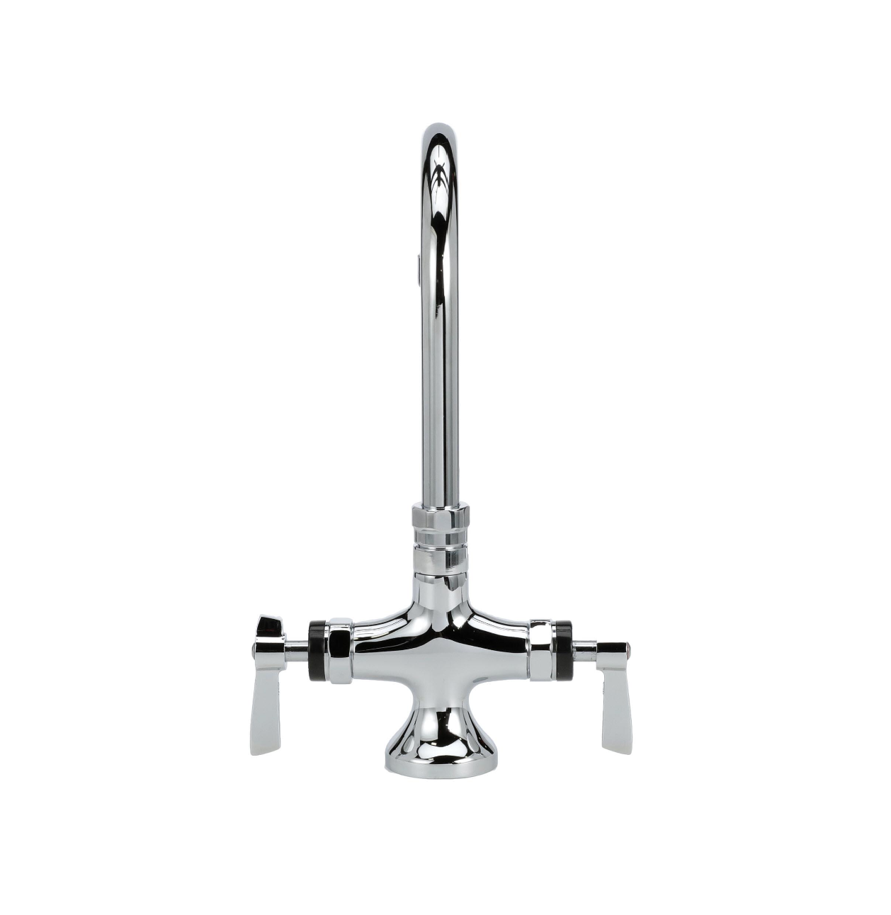 Encore® Brass Chrome Plated Double Pantry Faucet with 6" Swivel Gooseneck Spout and Lever Handles