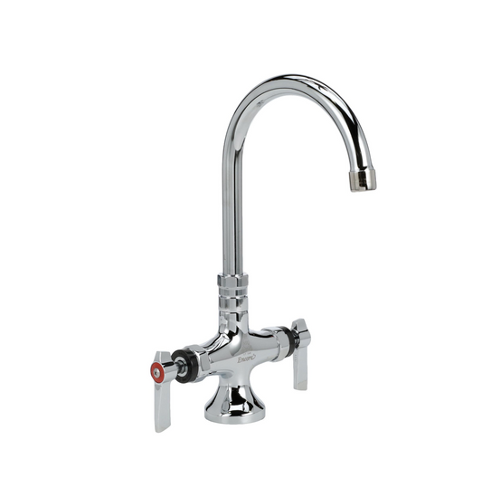 Encore® Brass Chrome Plated Double Pantry Faucet with 6" Swivel Gooseneck Spout and Lever Handles