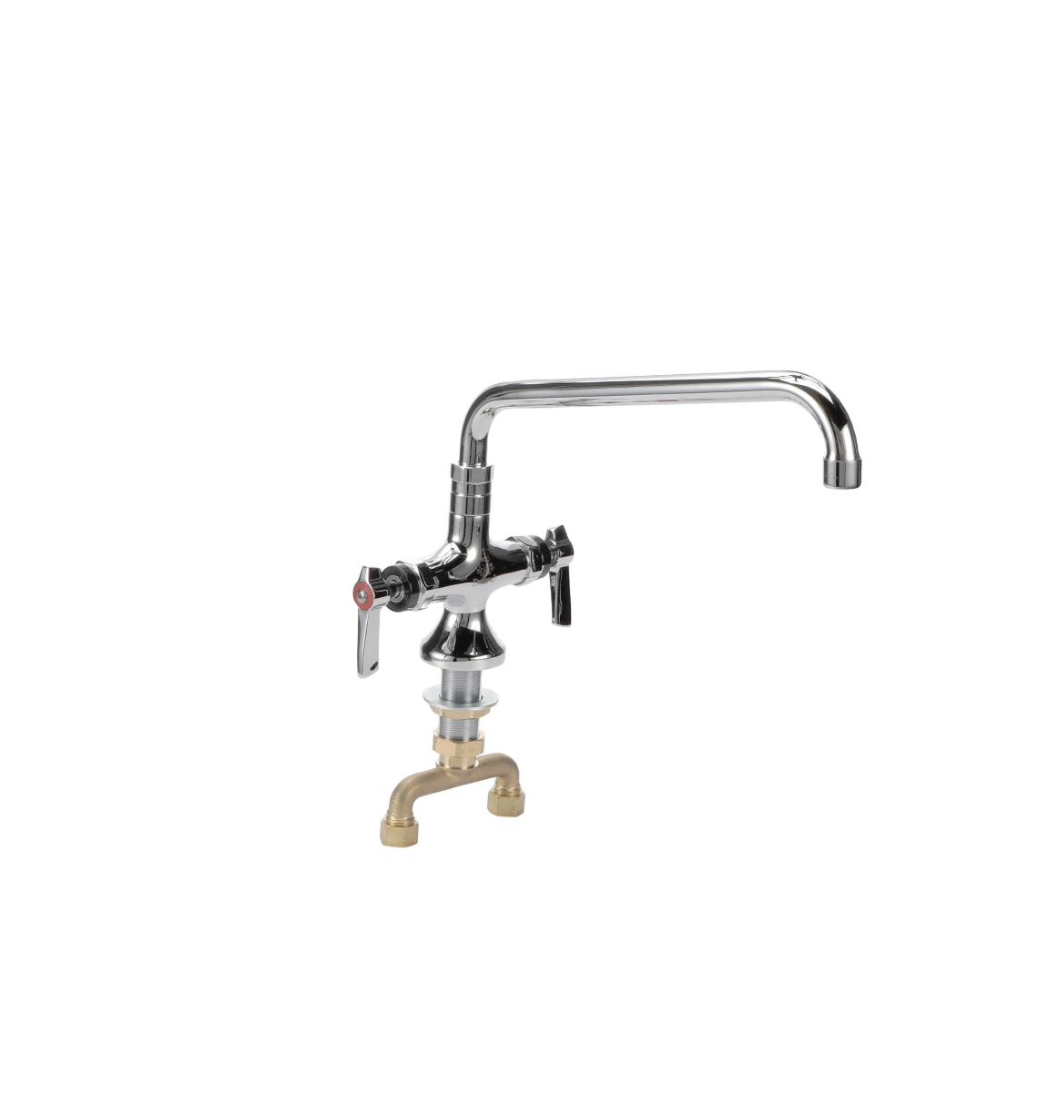Encore® Brass Chrome Plated Double Pantry Faucet with 12" Stainless Steel Horizontal Swing Spout