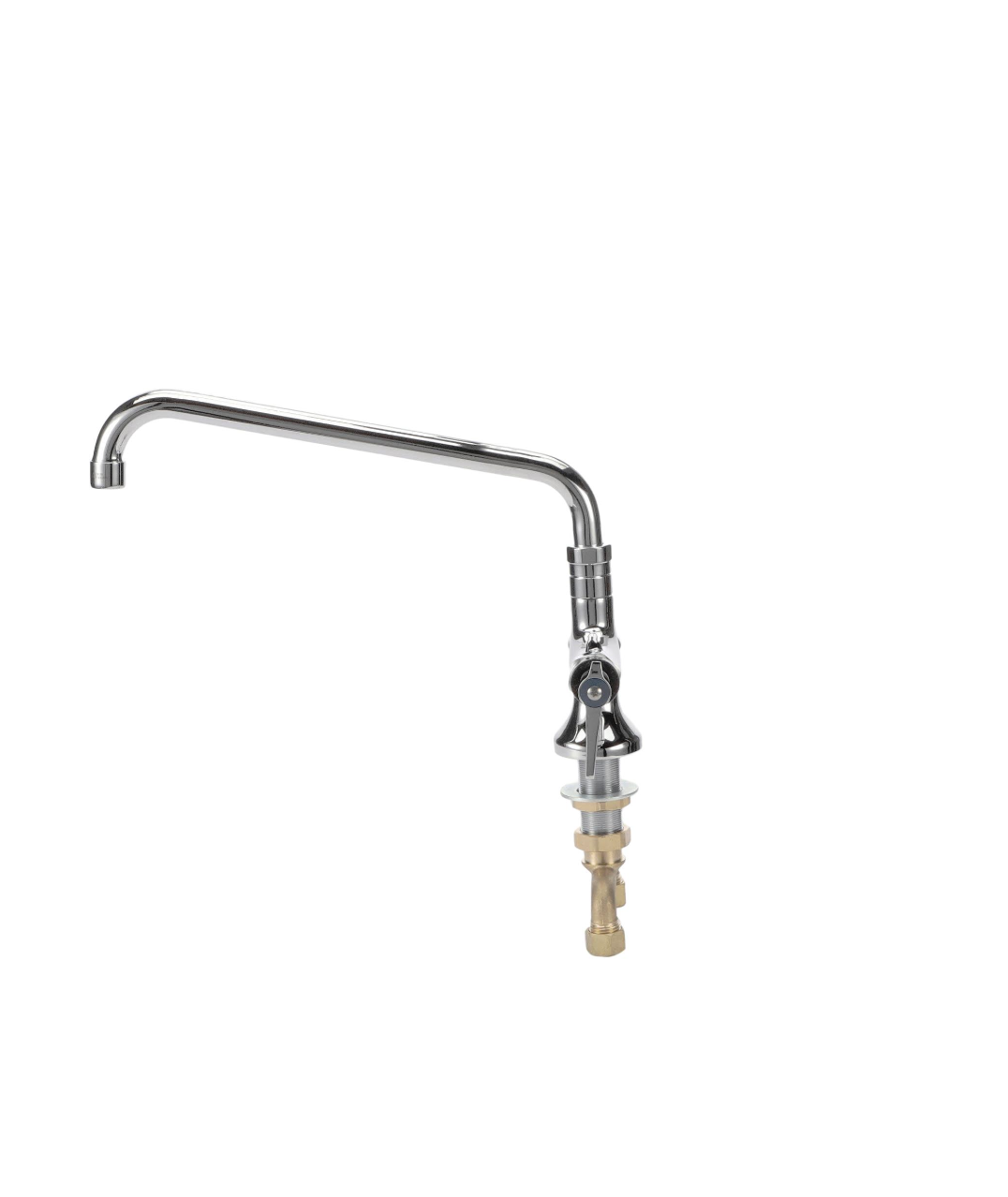 Encore® Brass Chrome Plated Double Pantry Faucet with 12" Stainless Steel Horizontal Swing Spout
