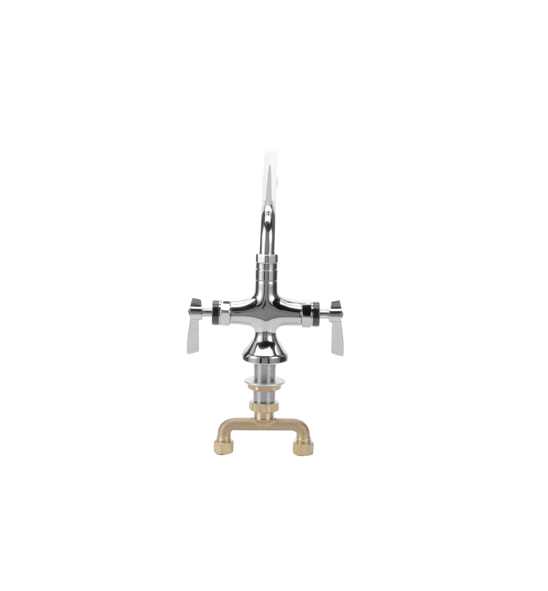 Encore® Brass Chrome Plated Double Pantry Faucet with 12" Stainless Steel Horizontal Swing Spout