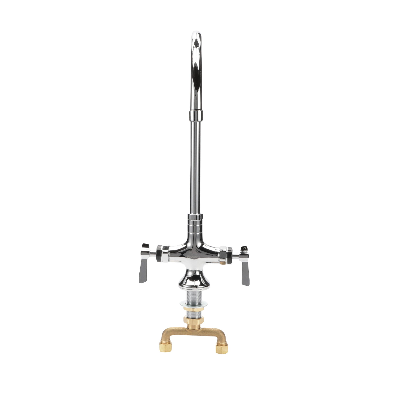 Encore® Brass Chrome Plated Double Pantry Faucet with 8" Swivel Gooseneck Spout and Ceramic Valves
