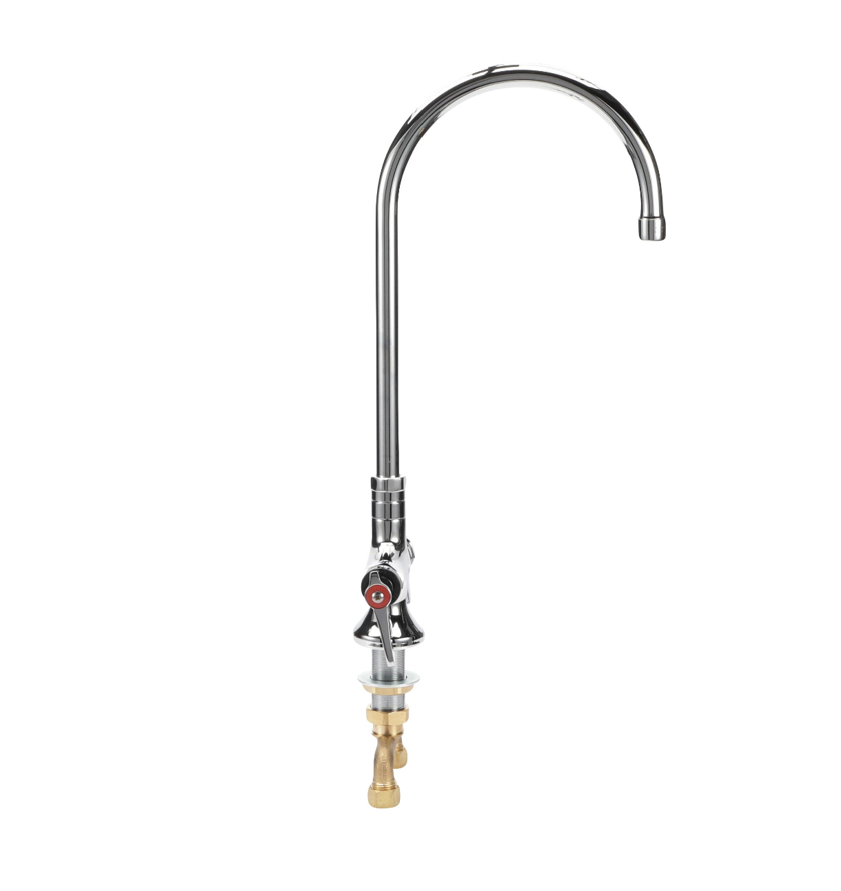Encore® Brass Chrome Plated Double Pantry Faucet with 8" Swivel Gooseneck Spout and Ceramic Valves