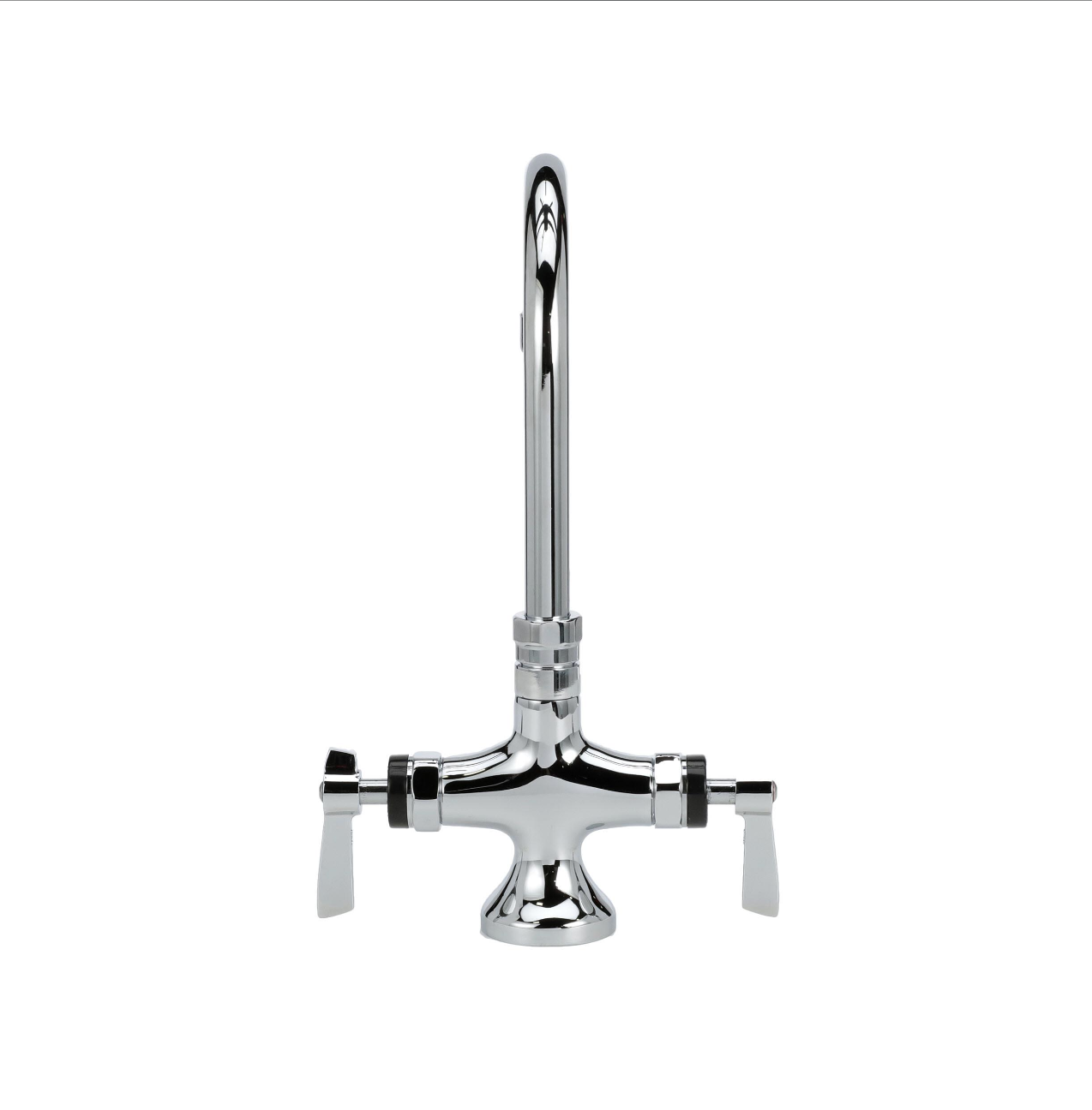 Encore® Brass Chrome Plated Double Pantry Faucet with 6-1/2" Swivel Gooseneck Spout and Ceramic Valves