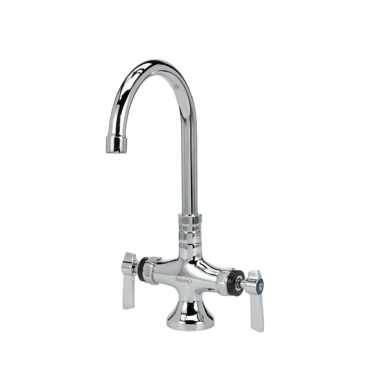 Encore® Brass Chrome Plated Double Pantry Faucet with 6-1/2" Swivel Gooseneck Spout and Ceramic Valves