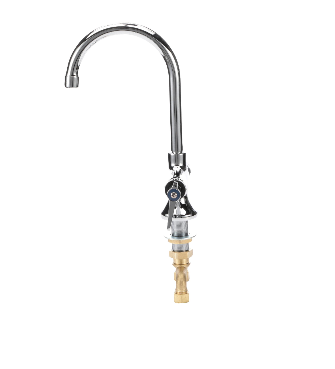 Encore® Brass Chrome Plated Double Pantry Faucet with 6" Rigid Gooseneck Spout