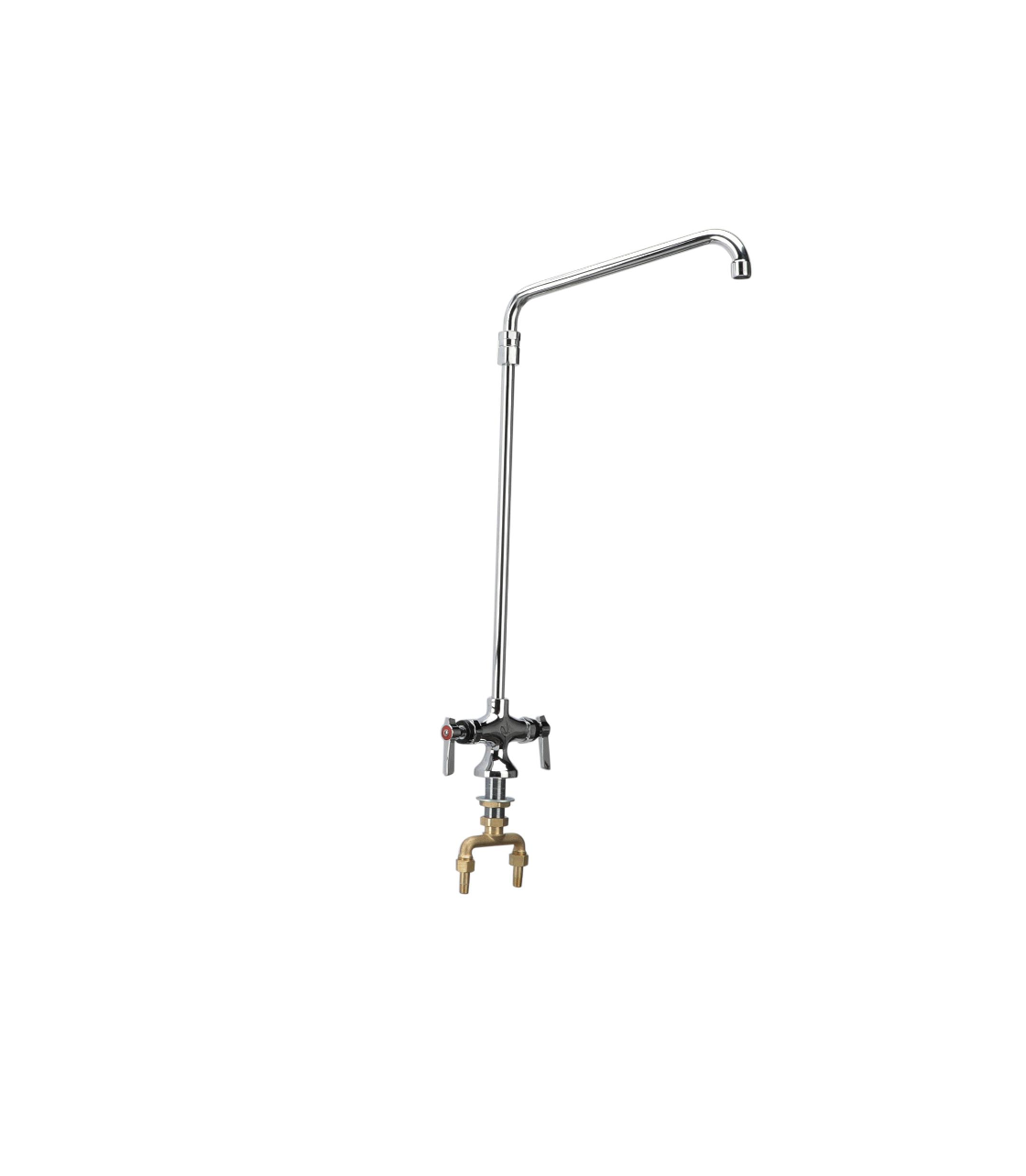 Encore® Brass Chrome Plated Double Pantry Faucet with Elevated 12" Swivel Spout