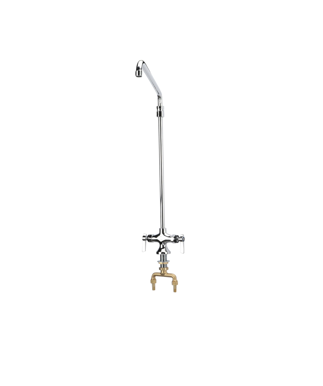Encore® Brass Chrome Plated Double Pantry Faucet with Elevated 12" Swivel Spout