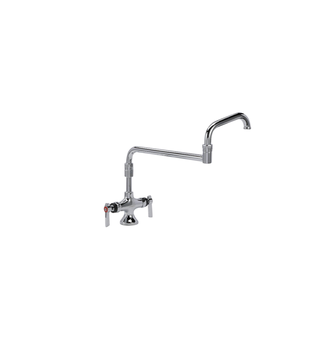 Encore® Brass Chrome Plated Double Pantry Faucet with Elevated 18" Double Jointed Swivel Spout