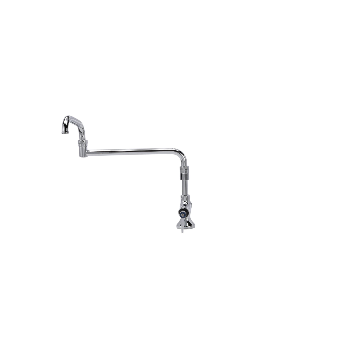 Encore® Brass Chrome Plated Double Pantry Faucet with Elevated 18" Double Jointed Swivel Spout
