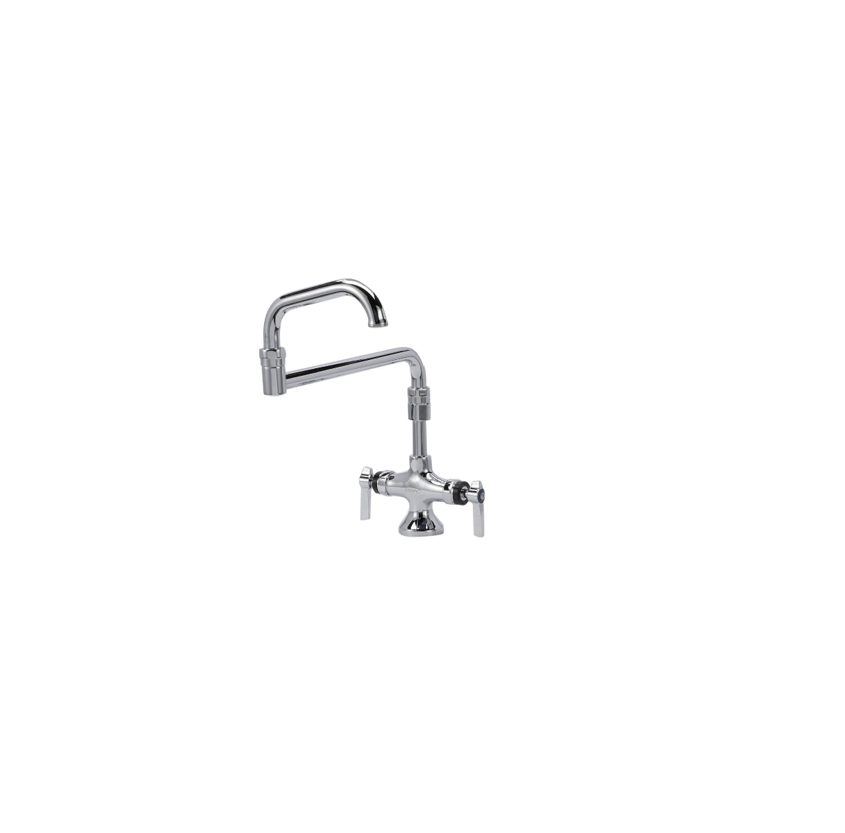 Encore® Brass Chrome Plated Double Pantry Faucet with Elevated 18" Double Jointed Swivel Spout