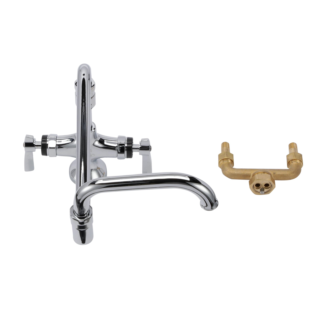 Encore® Brass Chrome Plated Double Pantry Faucet with Elevated 18" Double Jointed Swivel Spout