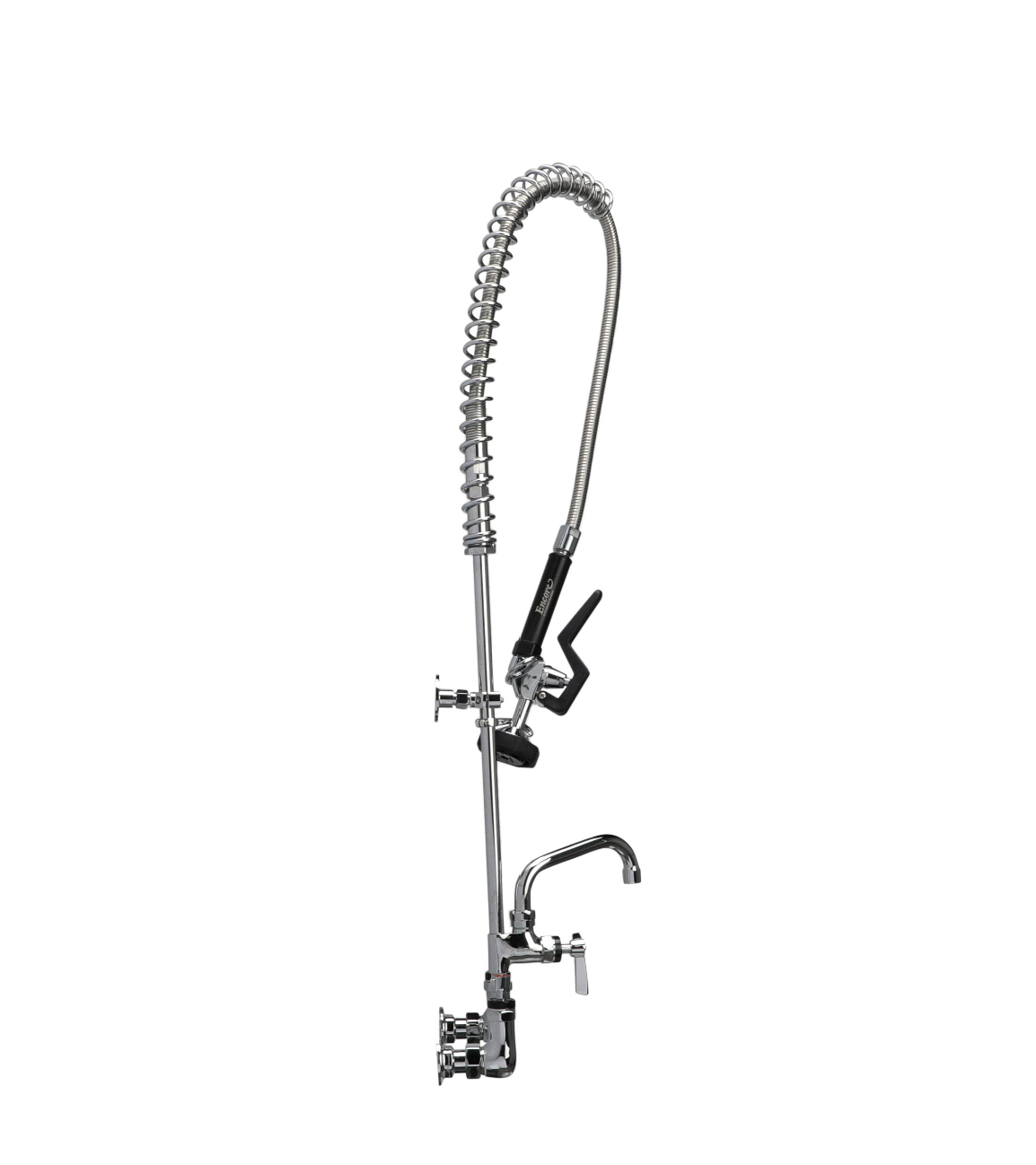 Encore® 8" OC. Brass Chrome Plated Wall Mount Pre Rinse Assembly with 14" Add On Faucet