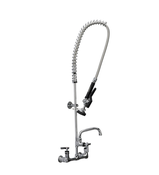 Encore® 8" OC. Brass Chrome Plated Wall Mount Pre Rinse Assembly with 14" Add On Faucet