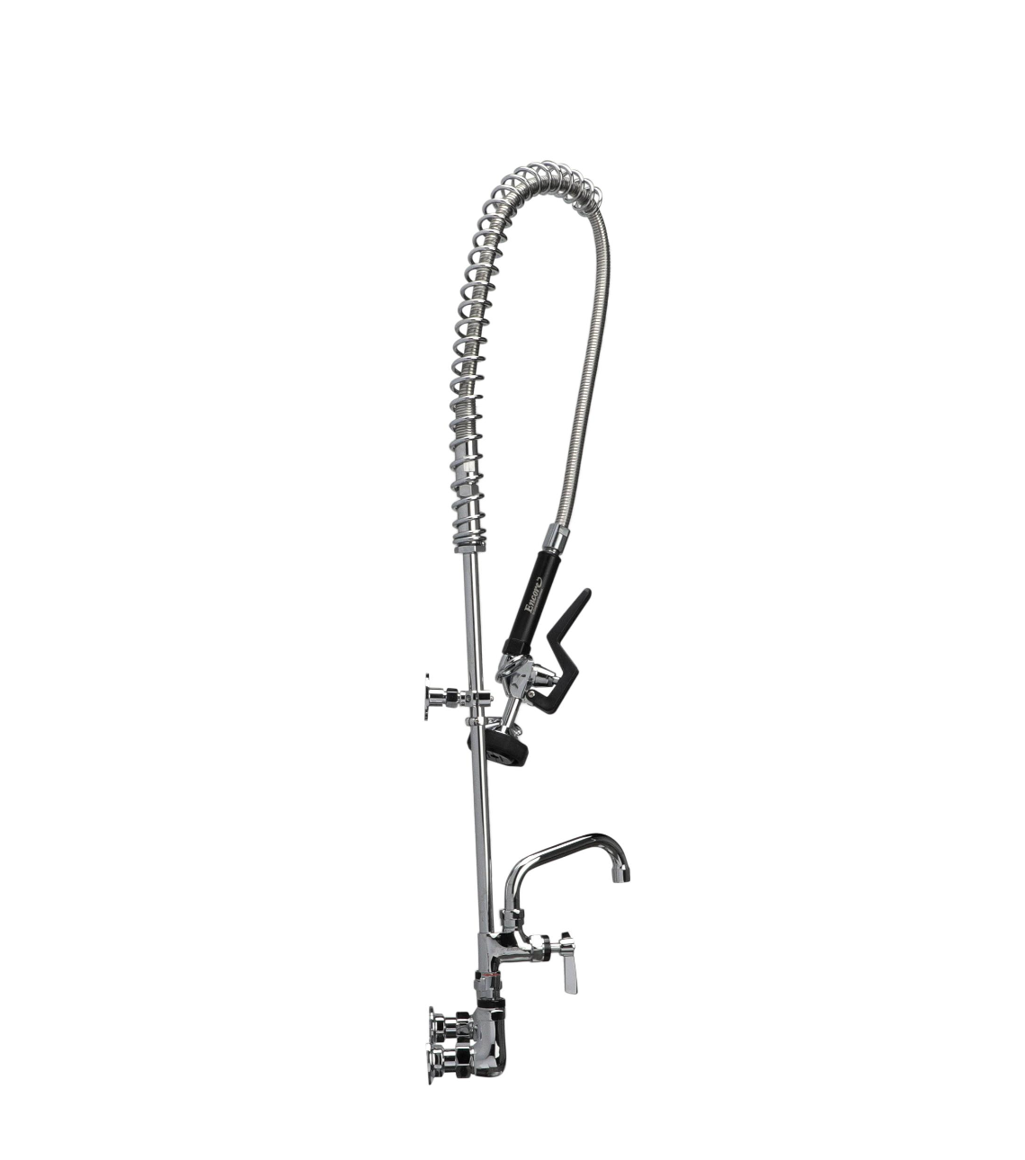 Encore® 8" OC. Brass Chrome Plated Wall Mount Pre Rinse Assembly with 16" Add On Faucet